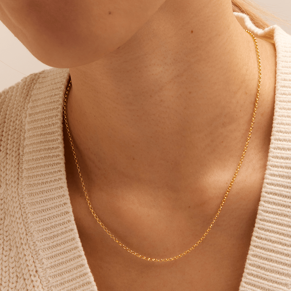 45cm Hollow Belcher Chain in 9kt Yellow Gold