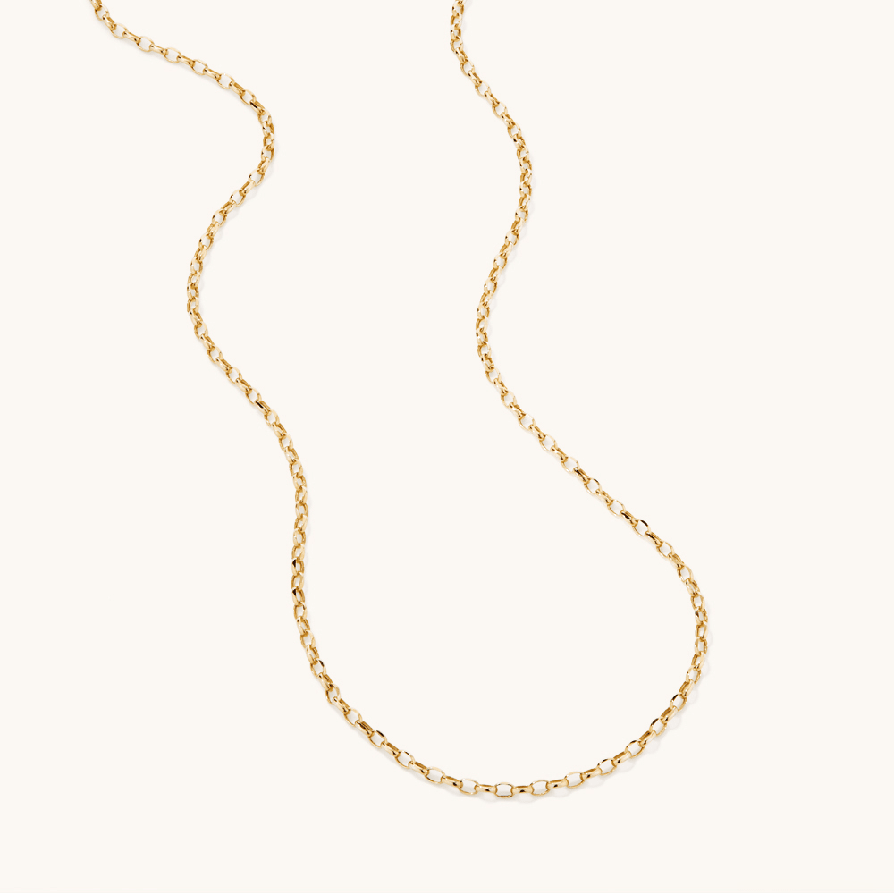 45cm Hollow Oval Belcher Chain in 9kt Yellow Gold