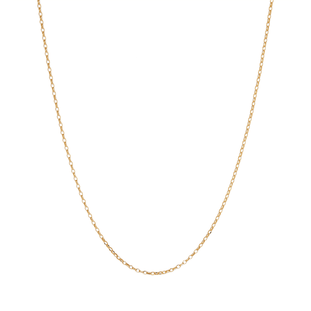 55cm Fine Hollow Oval Belcher Chain in 9kt Yellow Gold