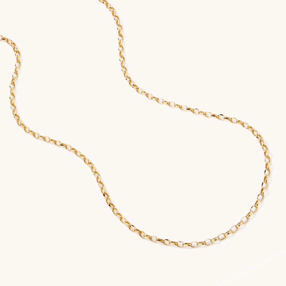 55cm Fine Hollow Oval Belcher Chain in 9kt Yellow Gold
