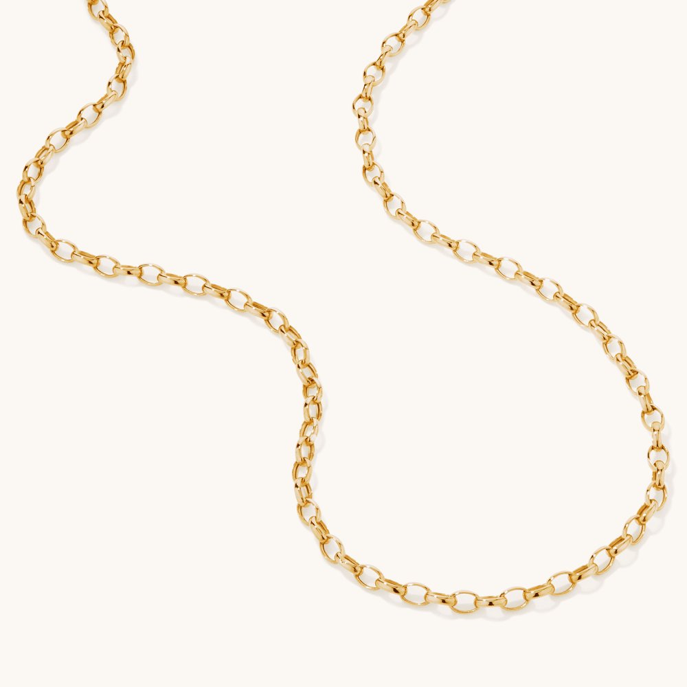45cm Hollow Paperclip Chain in 9ct Yellow Gold
