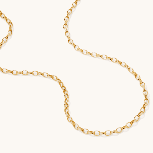 55cm Hollow Oval Belcher Chain in 9kt Yellow Gold