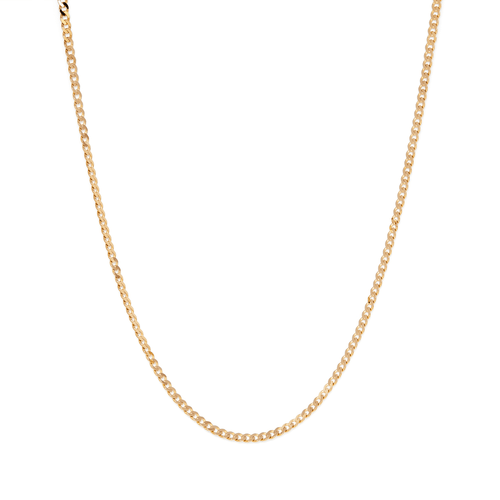 55cm 4mm Width Flat Curb Chain in 9kt Yellow Gold