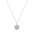 45cm Round Pendant Necklace with 0.50tw of Laboratory-Grown Diamonds in Sterling Silver and Platinum