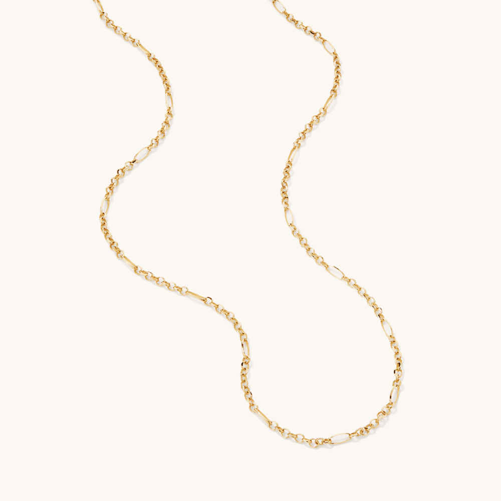 45cm Diamond Cut Figaro Chain in 9kt Yellow Gold