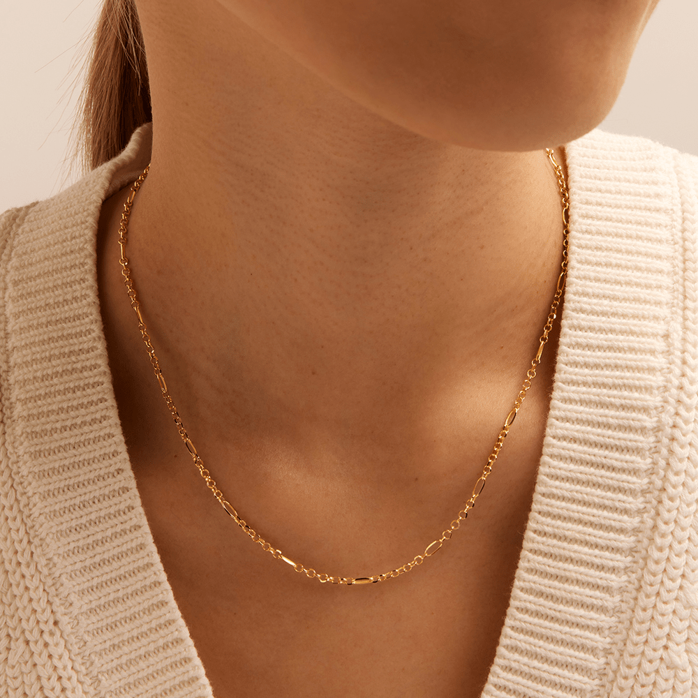 45cm Diamond Cut Figaro Chain in 9kt Yellow Gold