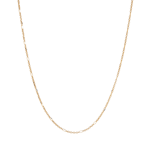 55cm 2mm Width Diamond Cut Figaro Chain Necklace in 9kt Yellow Gold