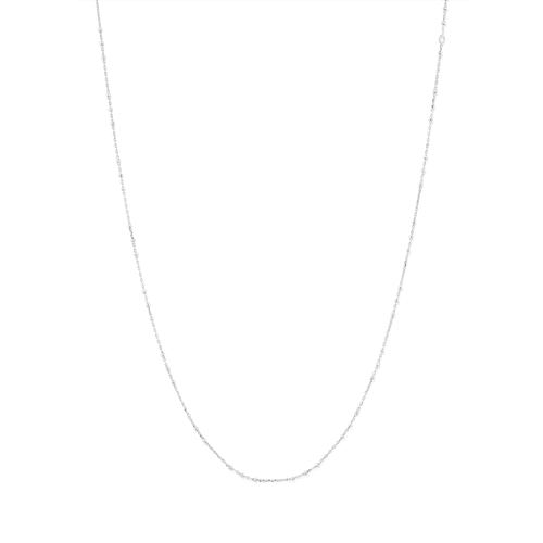 50cm Station Ball Paperclip Chain Necklace in Sterling Silver