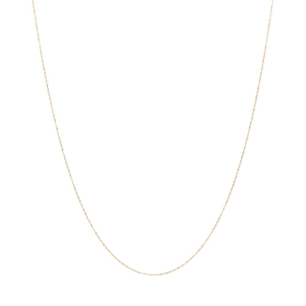 45cm Diamond Cut Cable Chain in 9kt Yellow Gold
