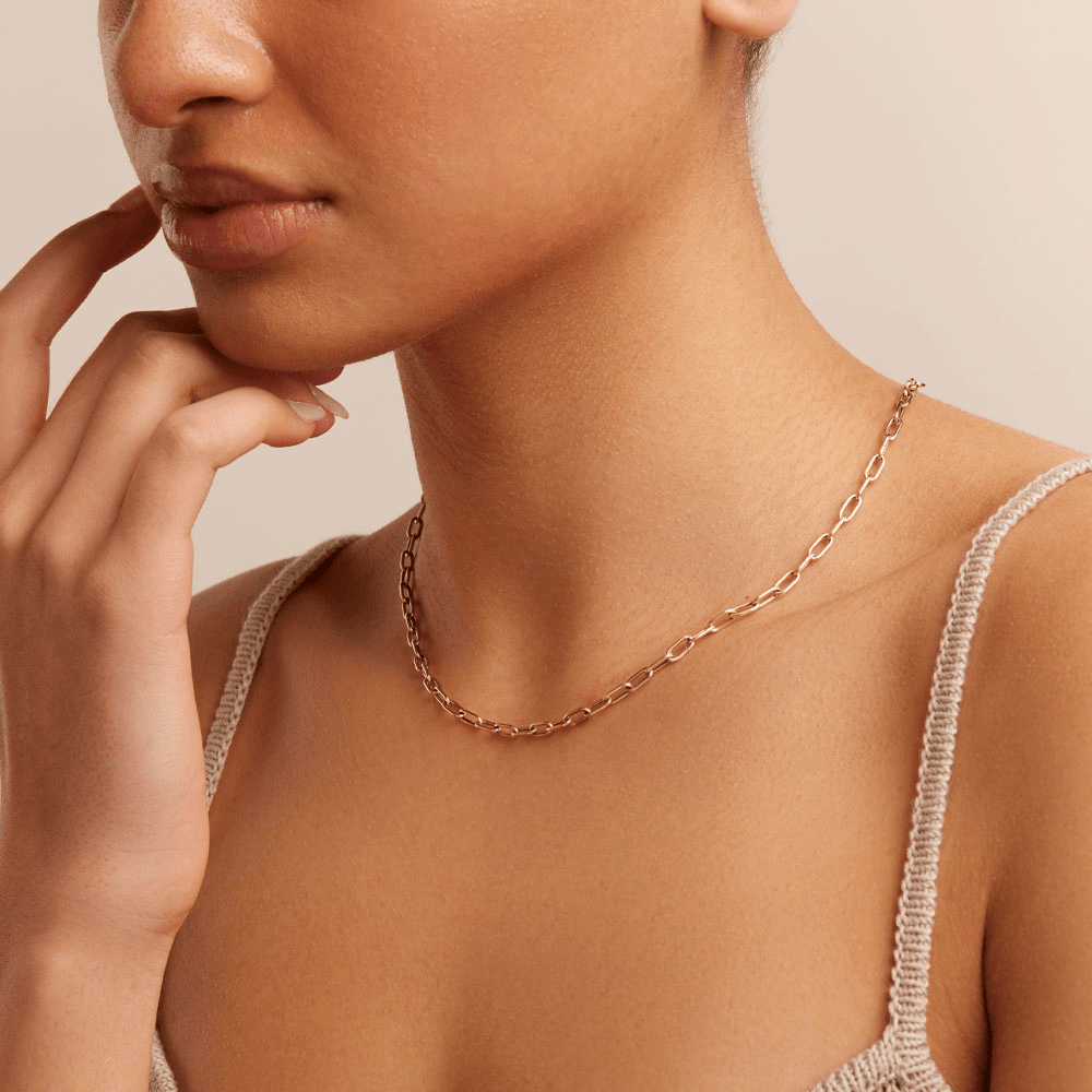 45cm Fine Paperclip Chain in 9kt Yellow Gold