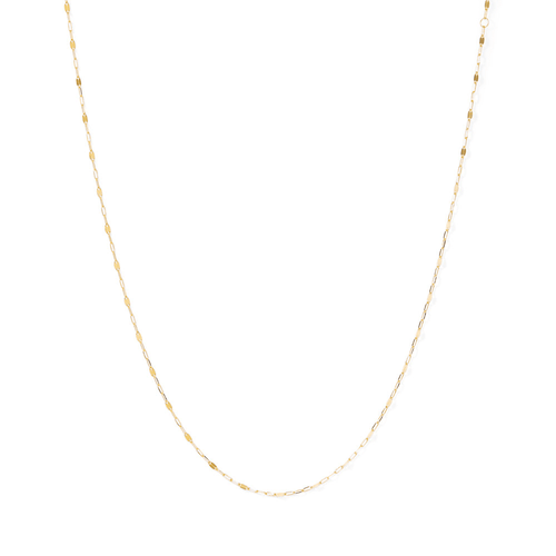 45cm Faceted Paperclip Chain in 9kt Yellow Gold