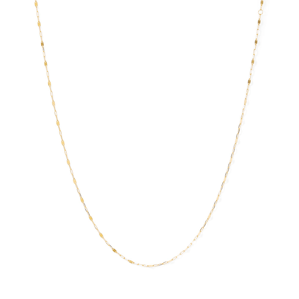 45cm Faceted Paperclip Chain in 9kt Yellow Gold