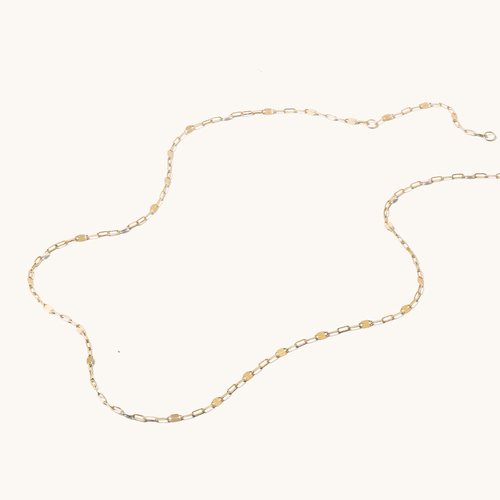 45cm Faceted Paperclip Chain in 9kt Yellow Gold