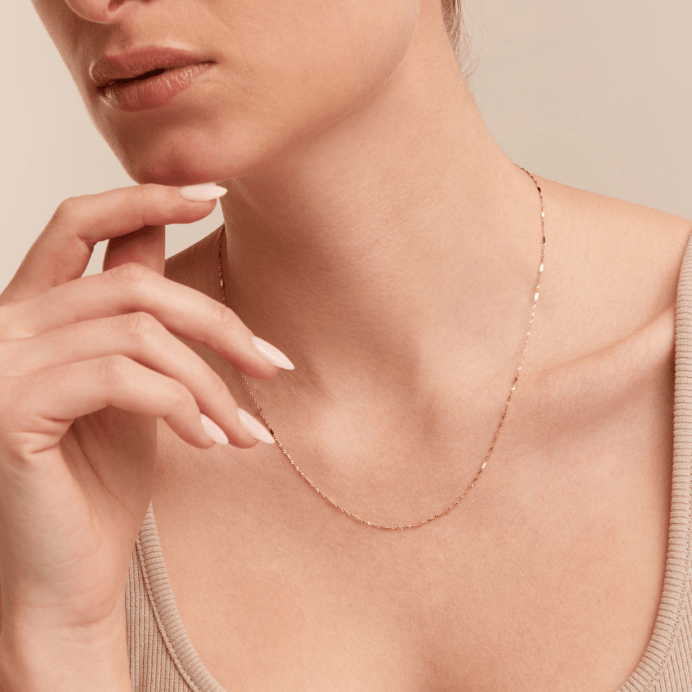 45cm Faceted Singapore Chain in 9kt Yellow Gold