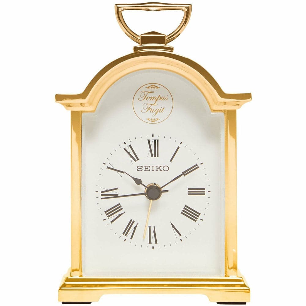 Seiko Clock Carriage Mantel Alarm Clock QHE004G