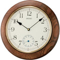 Seiko Oak Wood Round Wall Clock QXA432B