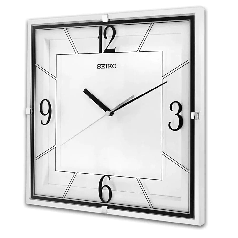 Seiko White Dial Square Wall Clock QXA821W