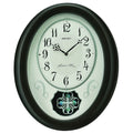 Seiko White Dial Black Case Round Wall Clock QXM606N