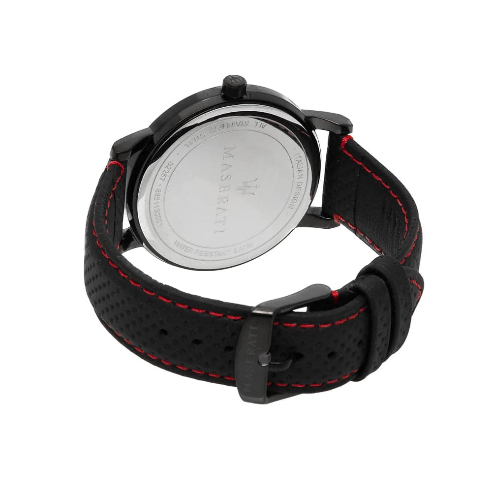 Maserati Eleganza Black Leather Strap Men Watch R8851130001