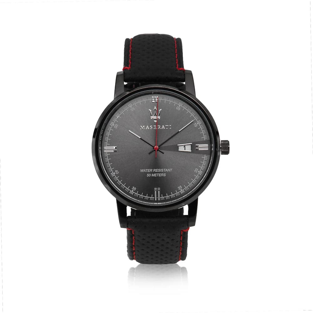 Maserati Eleganza Black Leather Strap Men Watch R8851130001