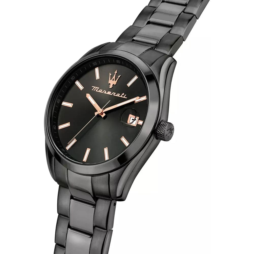 Maserati Attrazione Black Dial Stainless Steel Strap Men Watch R8853151015
