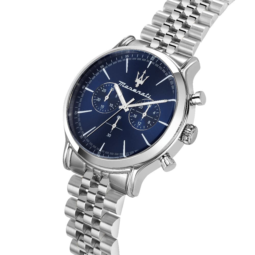 Maserati Epoca Blue Dial Silver Stainless Steel Strap Men Watch R8873618024
