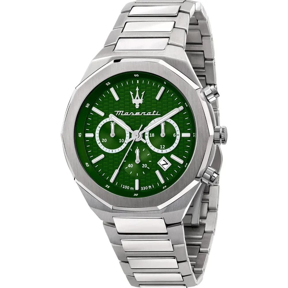 Maserati Stile Green Dial Silver Stainless Steel Strap Men Watch R8873642011