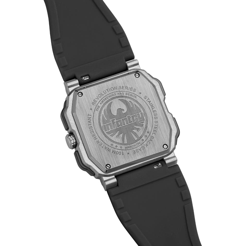 Infantry Revolution Series The Dual Timer (Grey) Silicone Strap Men Watch REVO-AD-01-V2