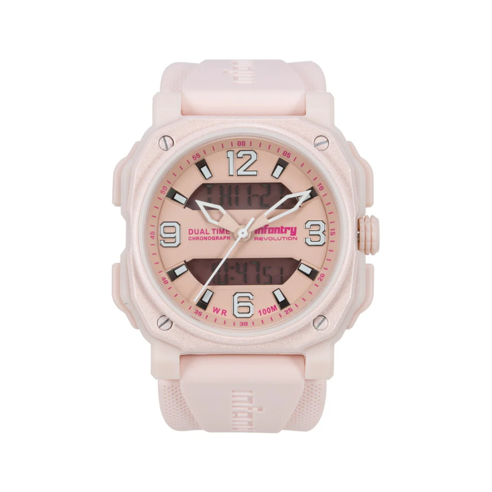 Infantry Revolution Series Pink Silicone Strap Women Watch REVO-AD-42PINK