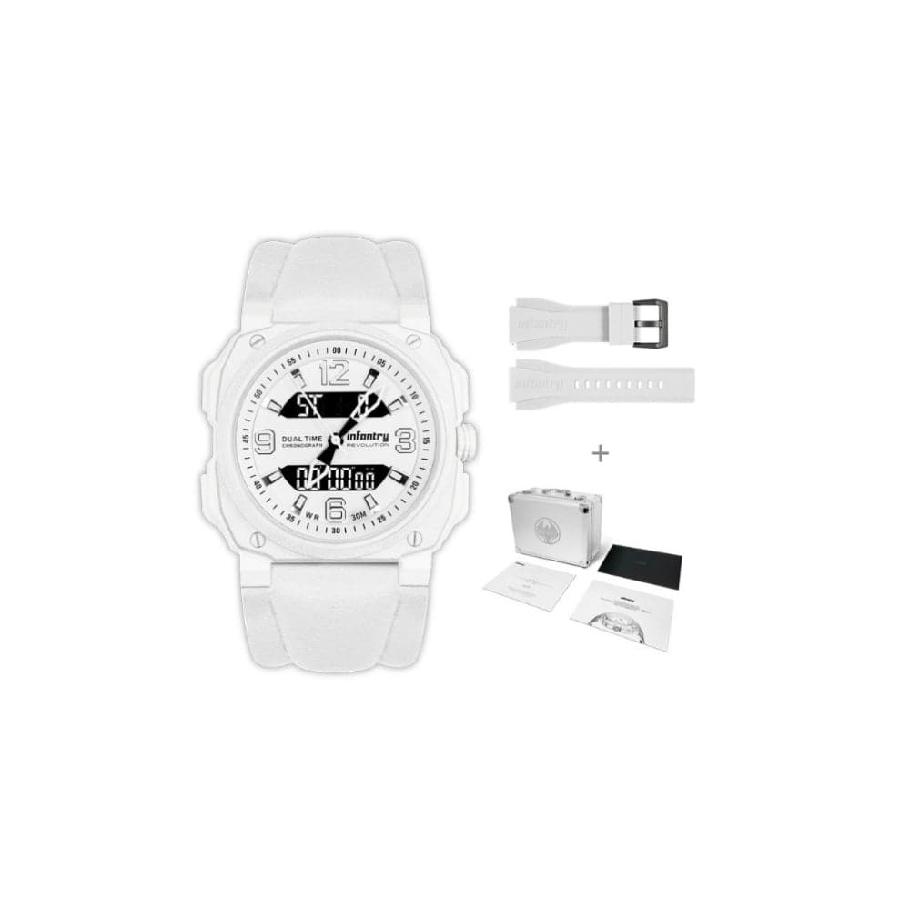 Infantry Revolution Series White Silicone Strap Women Watch REVO-AD-42WHT