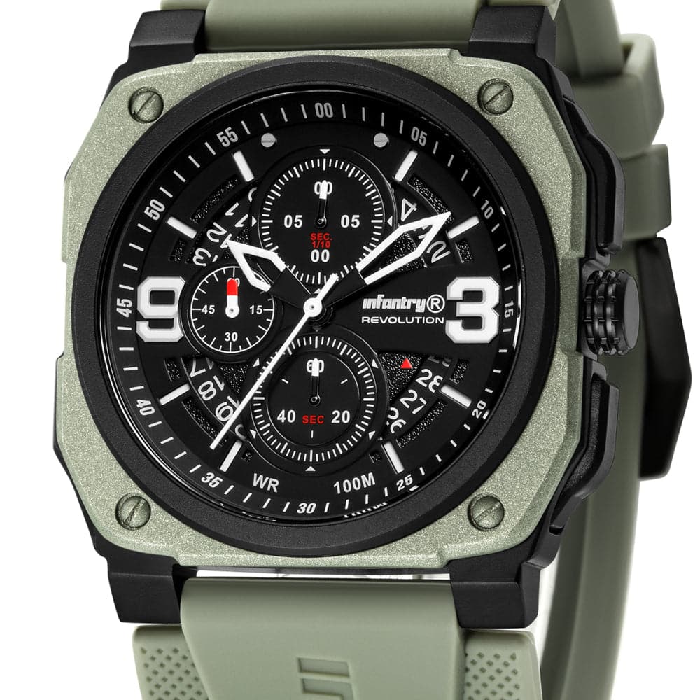 Infantry Revolution Series The Chrono Master Silicone Strap Men Watch REVO-CHR-02-V3