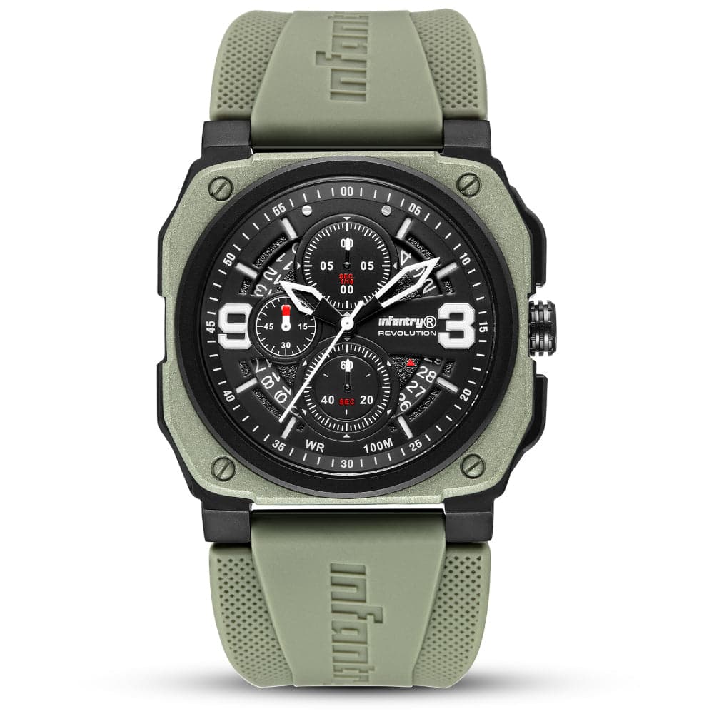 Infantry Revolution Series The Chrono Master Silicone Strap Men Watch REVO-CHR-02-V3