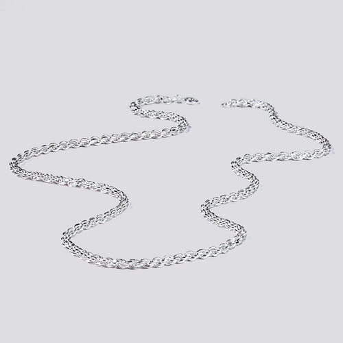 50cm 2mm Width Rope Chain Necklace in Sterling Silver