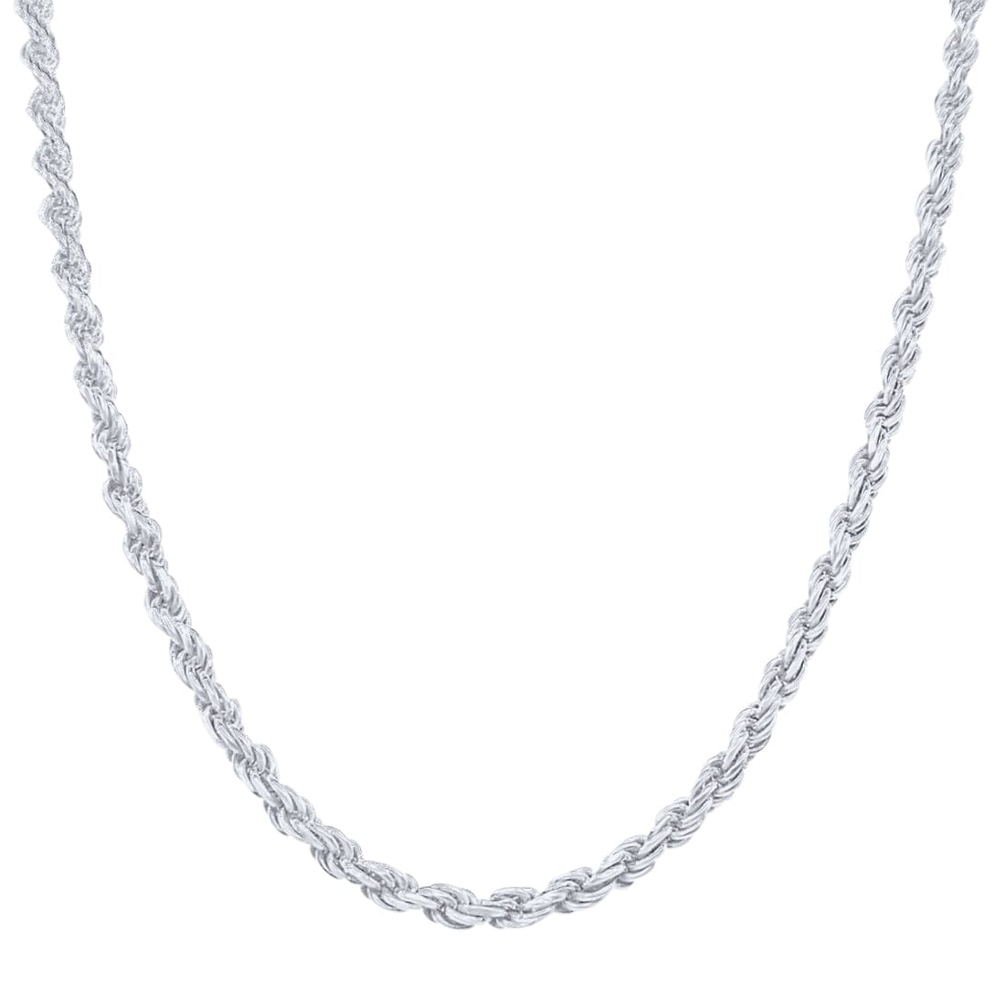 50cm 2mm Width Rope Chain Necklace in Sterling Silver