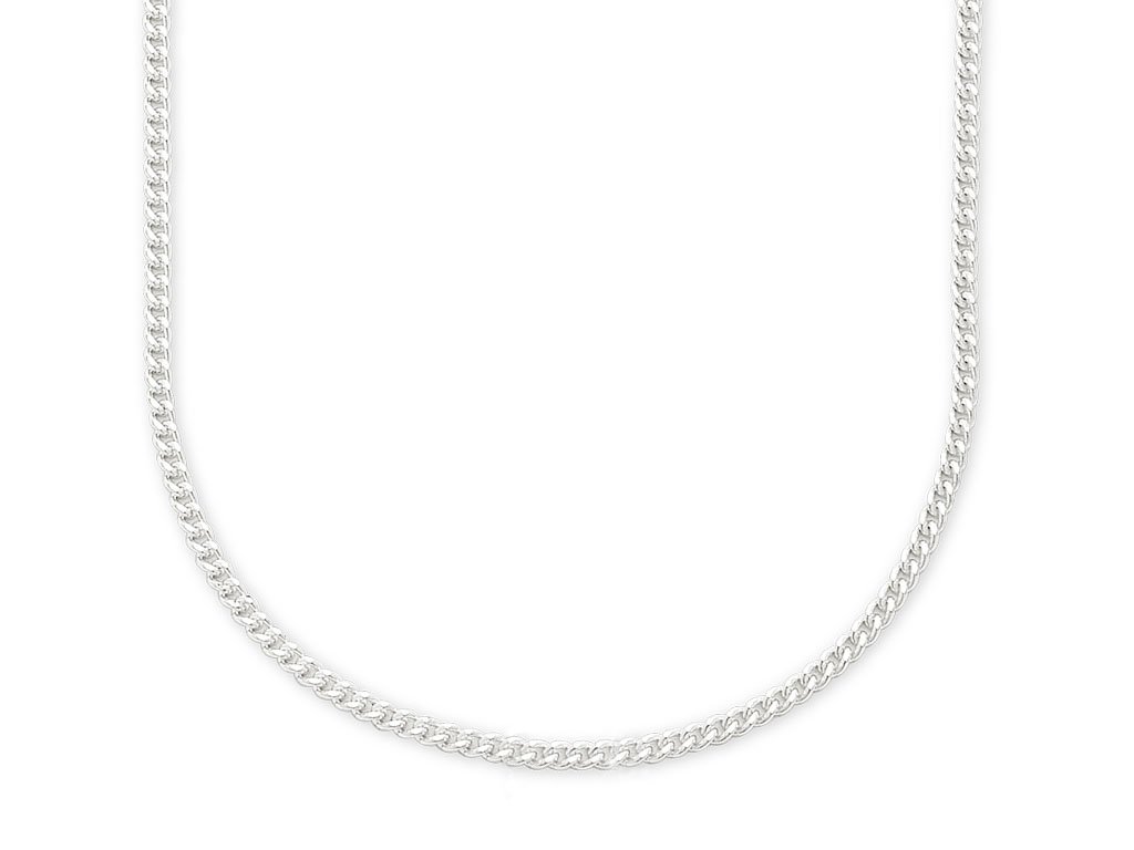 40cm 1mm Width Curb Chain Necklace in Sterling Silver