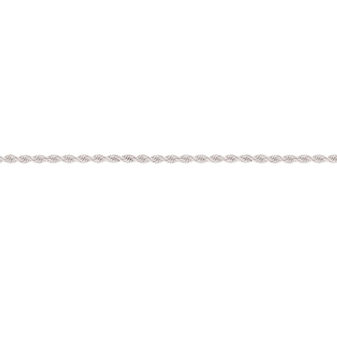 50cm 2mm Width Rope Chain Necklace in Sterling Silver