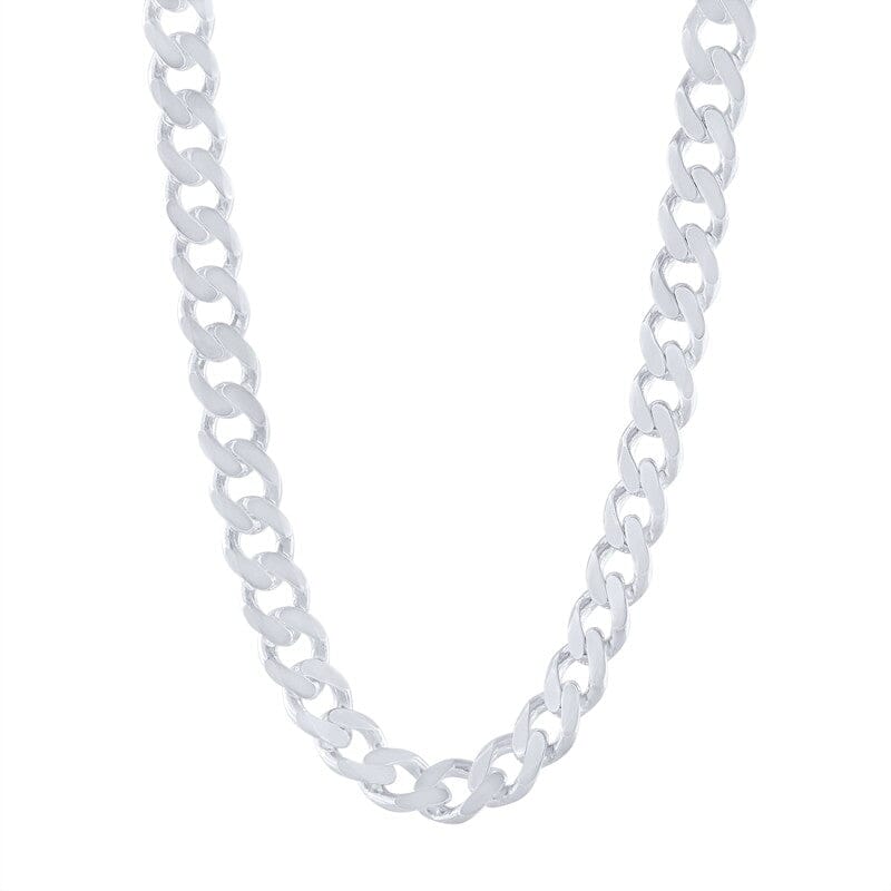 55cm 14mm Width Curb Chain Necklace in Sterling Silver