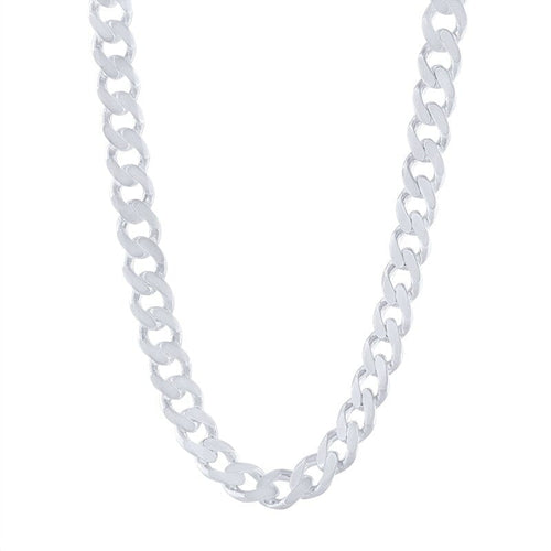 55cm 14mm Width Curb Chain Necklace in Sterling Silver