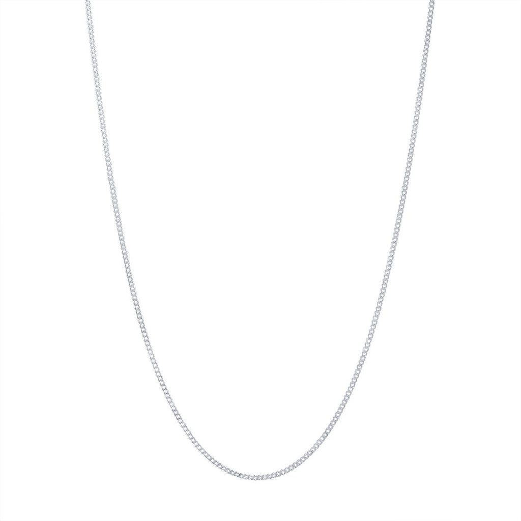 60cm 1mm-1.5mm Width Curb Chain Necklace in Sterling Silver