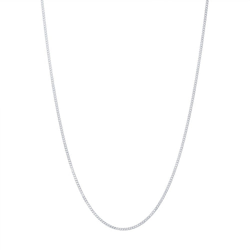 60cm 1mm-1.5mm Width Curb Chain Necklace in Sterling Silver