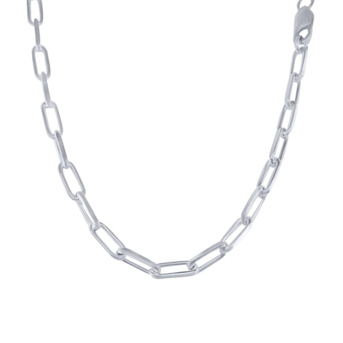 50cm 4.5mm Width Paperclip Chain Necklace in Sterling Silver