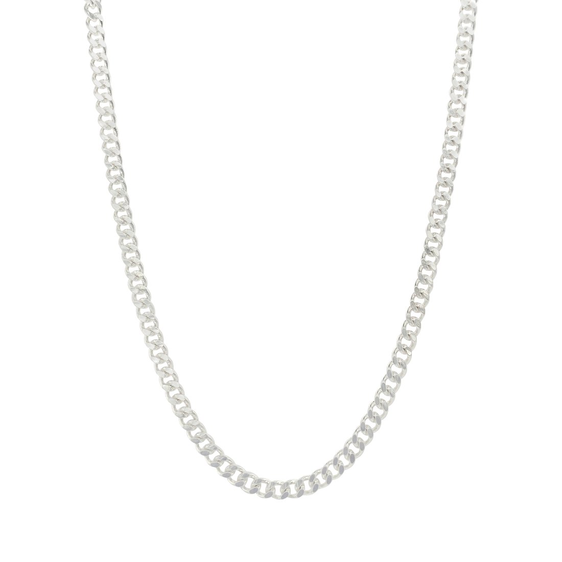 45cm 3mm Width Curb Chain Necklace in Sterling Silver