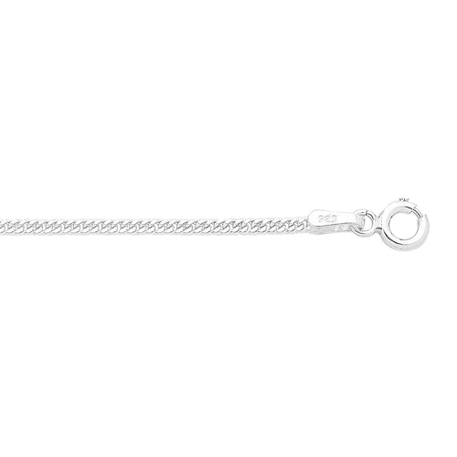 60cm 2mm Width Tight Curb Chain Necklace in Sterling Silver