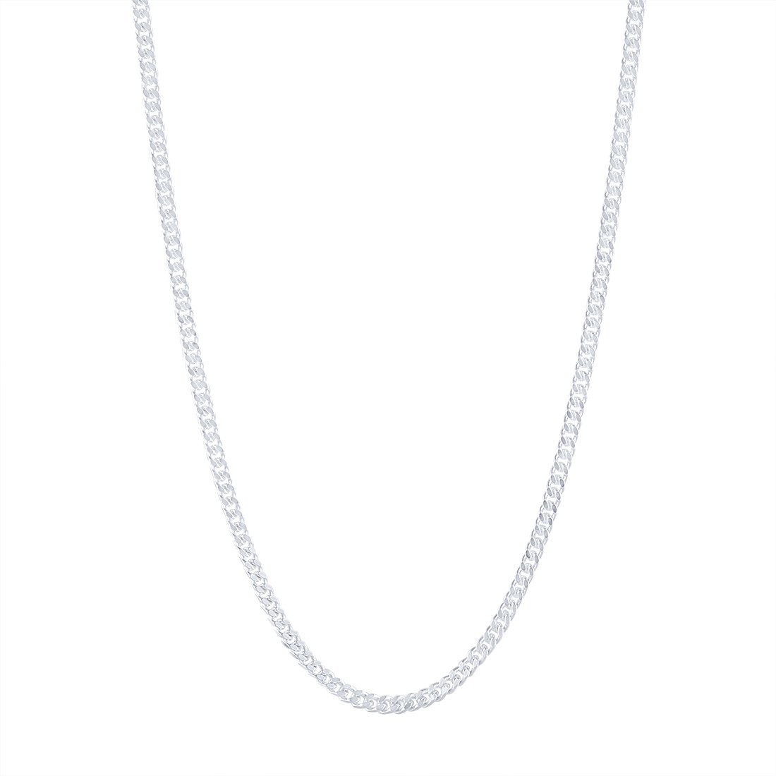 60cm 3mm Width Curb Chain Necklace in Sterling Silver