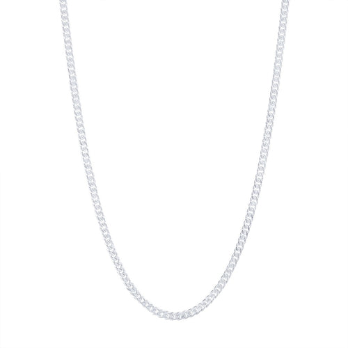 60cm 3mm Width Curb Chain Necklace in Sterling Silver