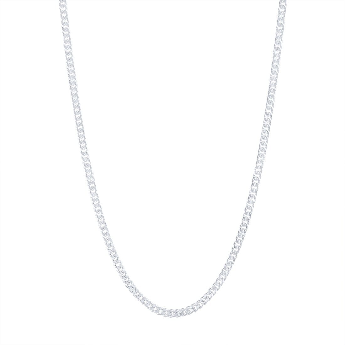 55cm 3mm Width Curb Chain Necklace in Sterling Silver