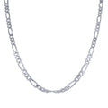 45cm 3.3mm Width Diamond Cut Figaro Necklace in Sterling Silver
