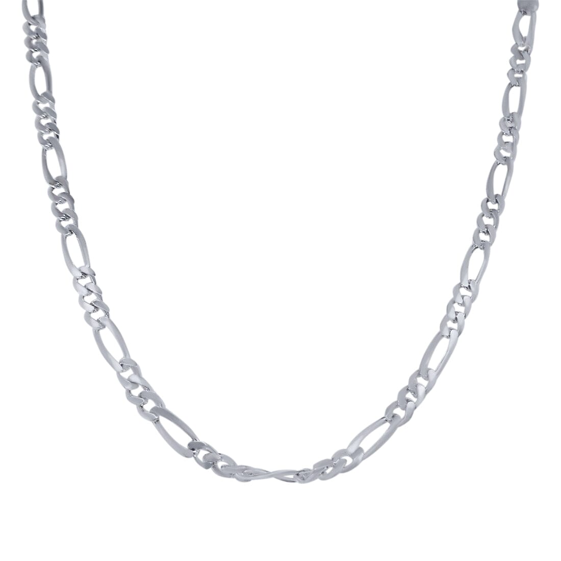 45cm 3.3mm Width Diamond Cut Figaro Necklace in Sterling Silver