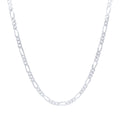 55cm 3.3mm Width Diamond Cut Figaro Necklace in Sterling Silver
