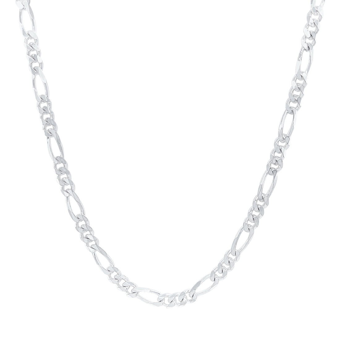 50cm 4mm Width Figaro Necklace in Sterling Silver